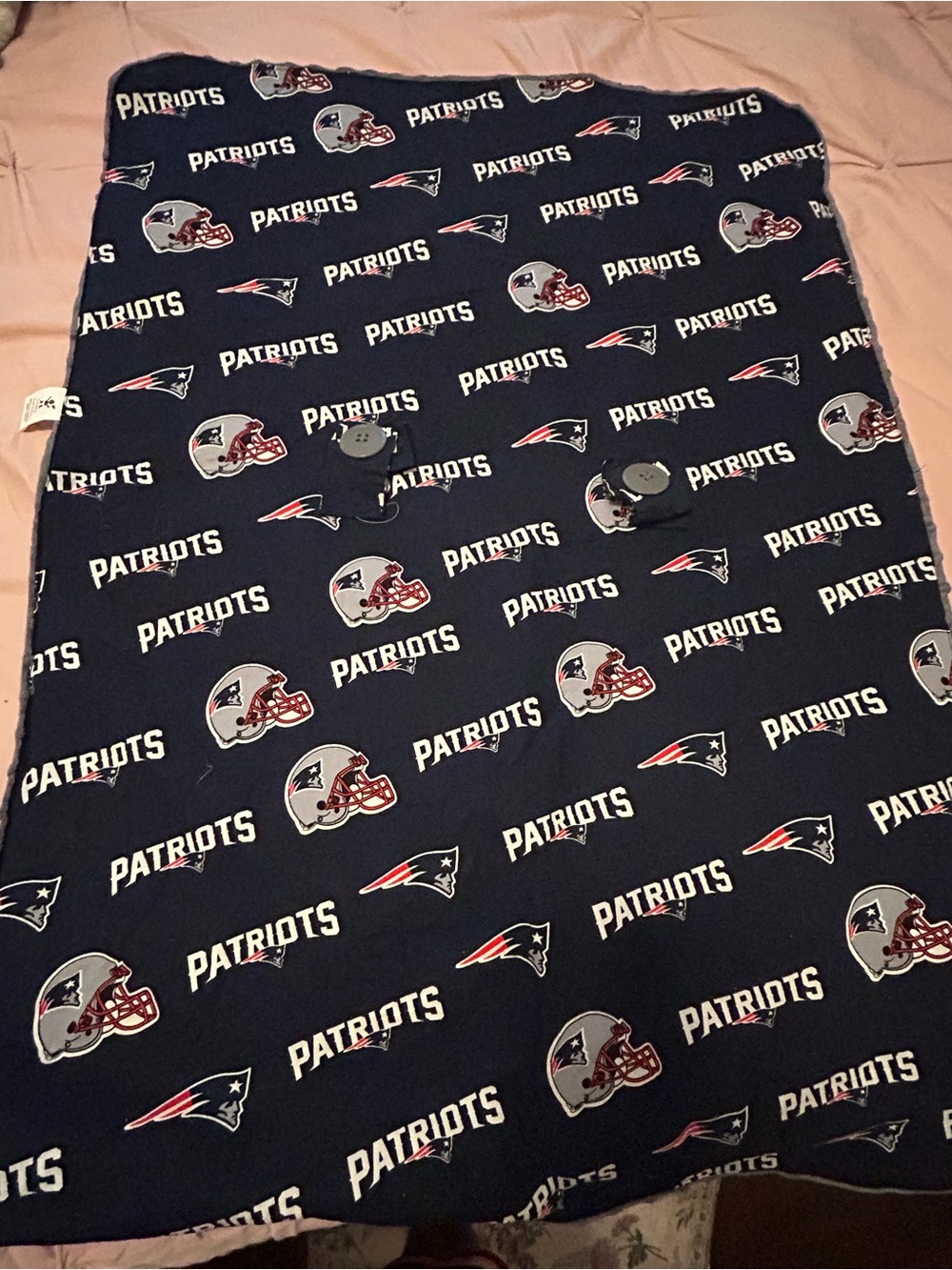 NFL New England Patriots Navy Fleece Blanket with Team Logos